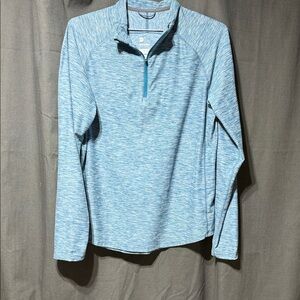 All in Motion Teal Heathered Zip Pullover